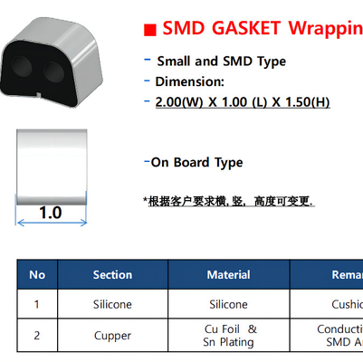 حلقه مهر و موم تخت لاستیکی AU SN SMD واشر سیلیکونی موجدار
