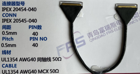 کانکتور 330 میلی متری Awg40 LVDS 40 پین مجموعه کابل برق 0.5 میلی متری